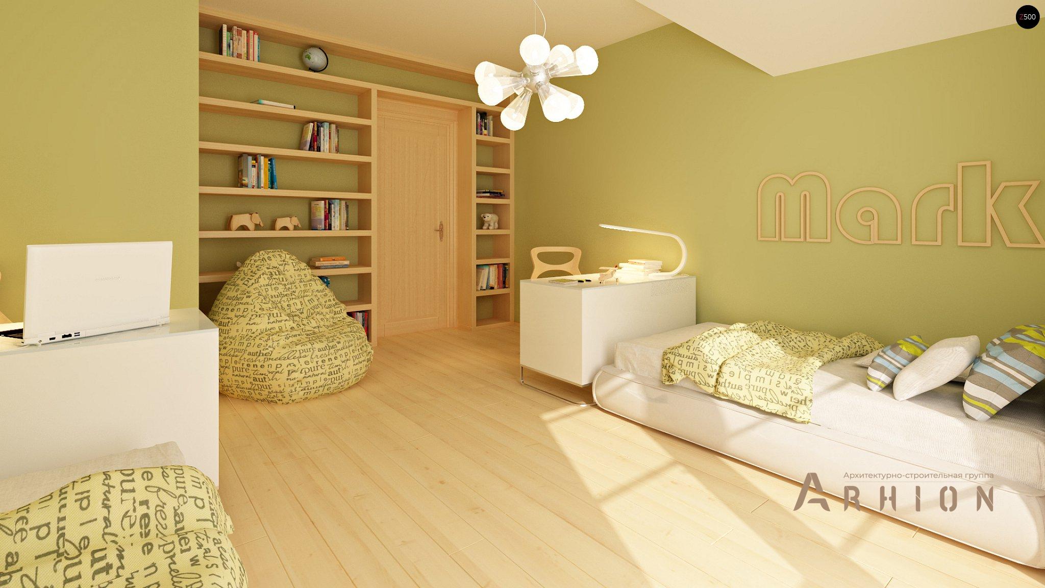 10. Проект одноэтажного дома в европейском стиле с четырехскатной, Z18 k, площадью - 187 кв c мансардой, терассой, балконом